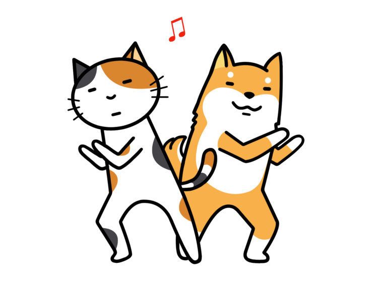 踊る猫と犬