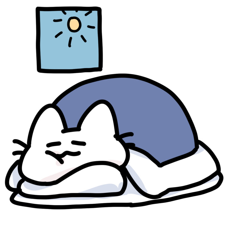 ゆるいネコが昼間まで寝てる