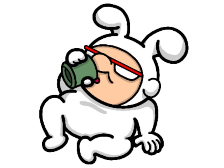 休憩中のうさぎおじさん