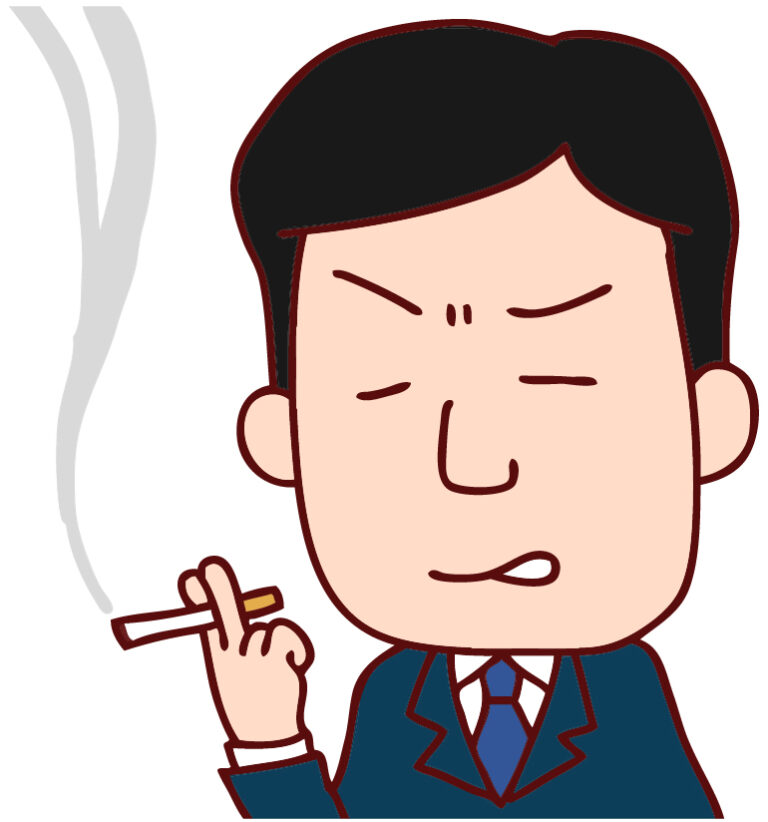 タバコを吸う男性のイラスト