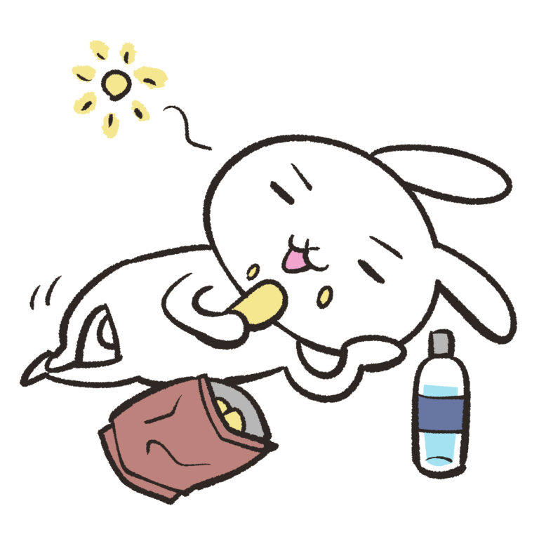 だらけるウサギ