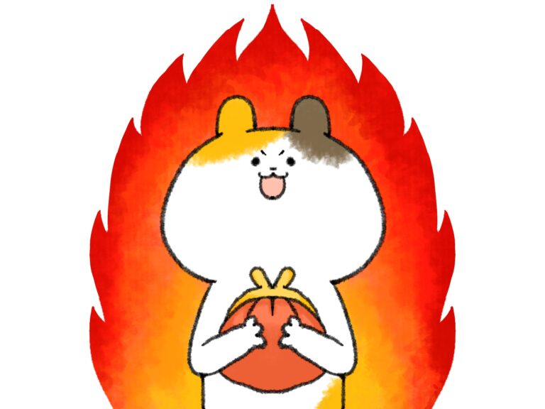 貯蓄に燃える三毛猫