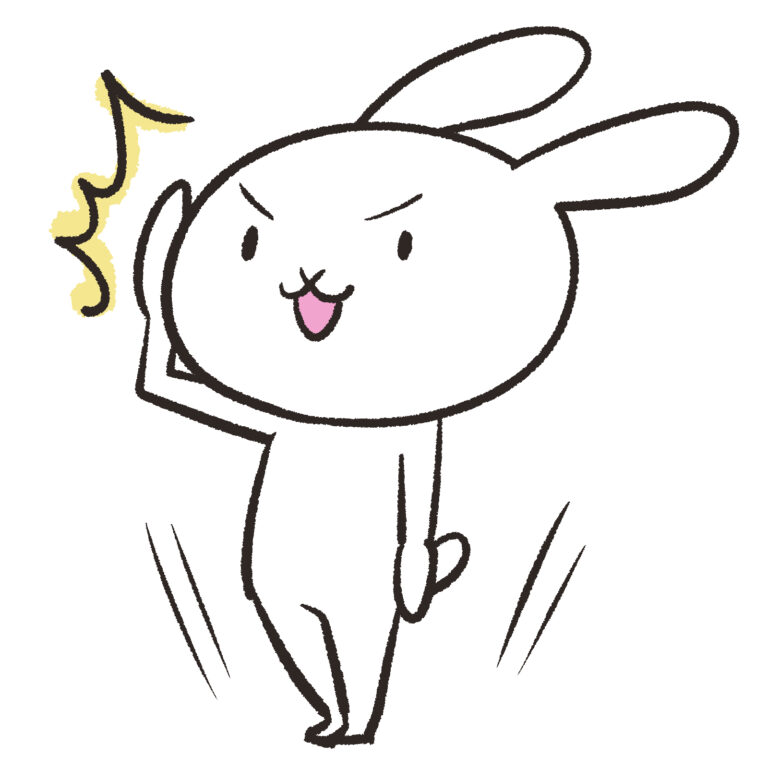 敬礼するウサギ