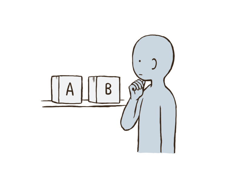どちらにしようか迷うドローイング