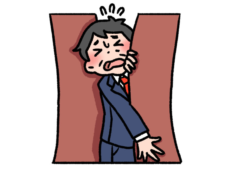 板挟みの中年男性