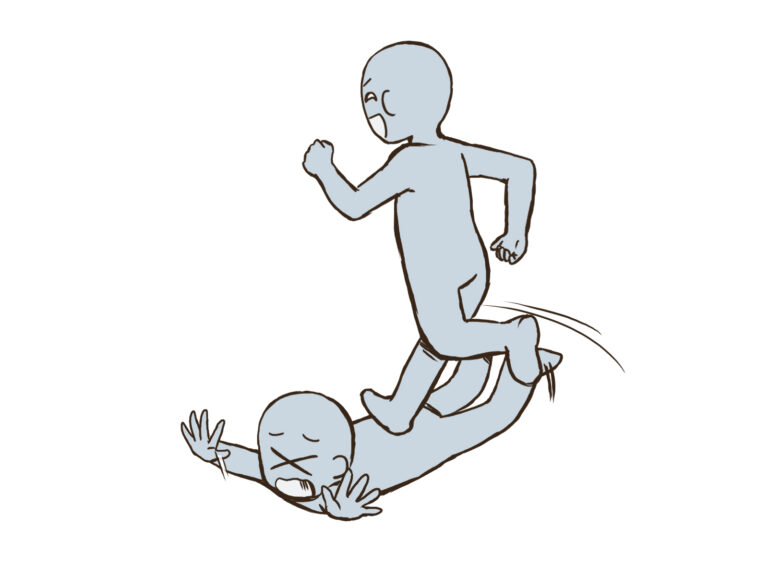 人を踏み台にするドローイング