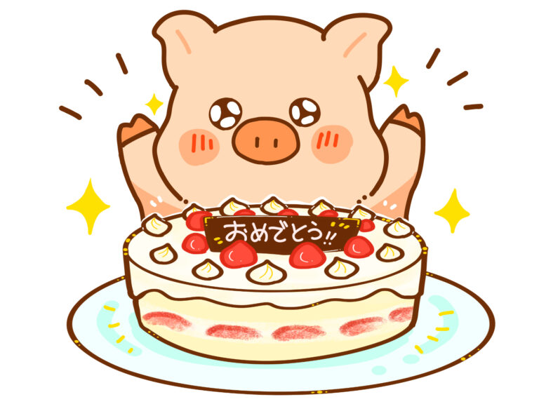 ホールケーキ ぶたさん