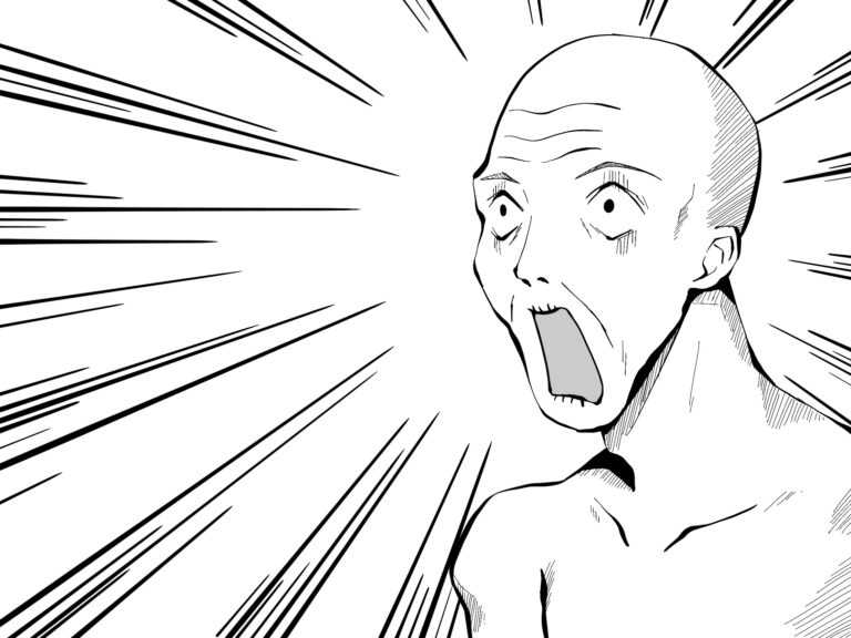 漫画風驚くじいさん_吹き出しなし