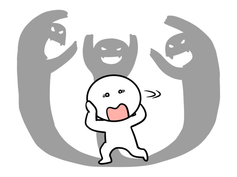 幻覚に苦しむ棒人間