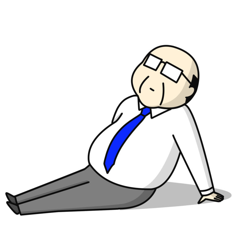 虚空を見上げる中年の男性