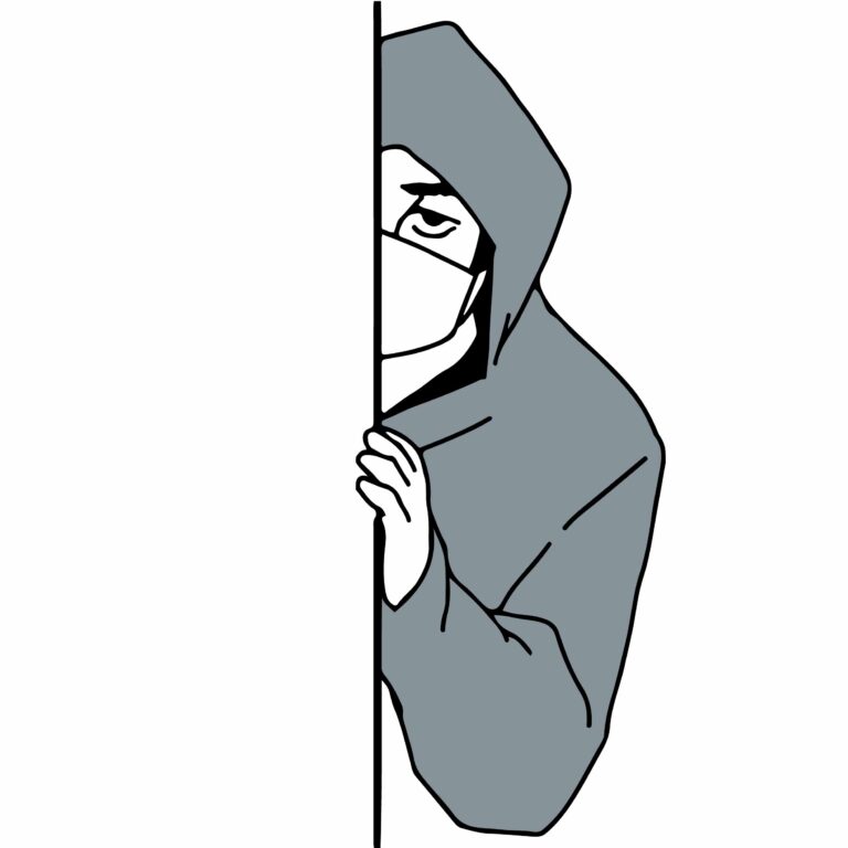 じっとこちらを伺う不審者