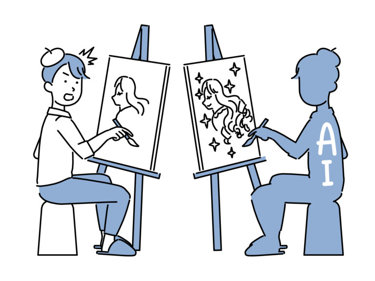 AIが生成した絵を見て驚く学習元の画家