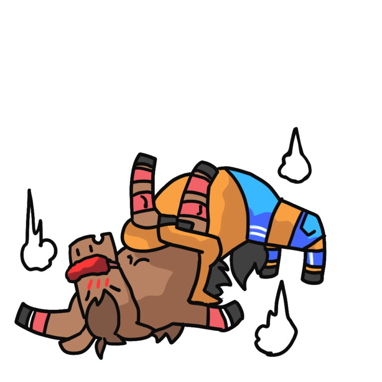 お馬さんのバックドロップ