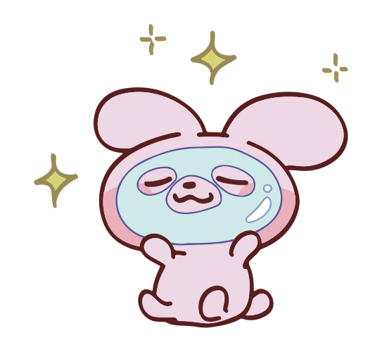 保湿パックをするうさちゃん