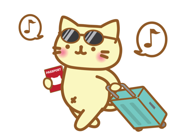 旅行に行く猫