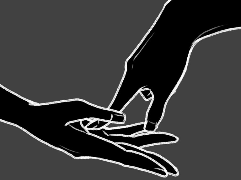 手のひら書きシルエット