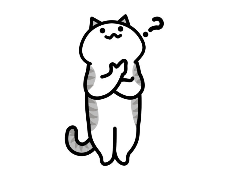 疑問がある可愛いねこ イラスト素材