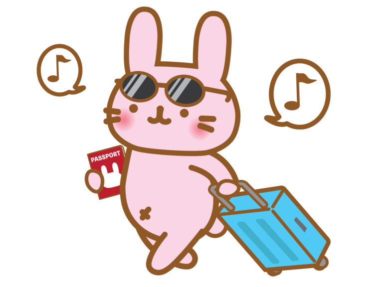 旅行に行くうさぎ
