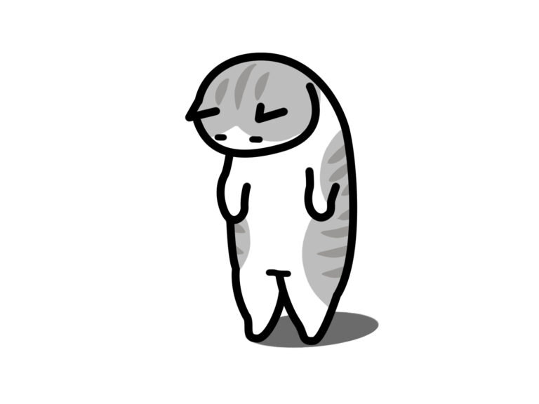 落ち込むねこ イラスト素材